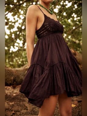 NWT Free People Crochet Bodice Mini Dress